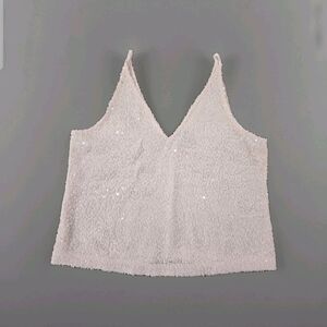 J.CREW Sequin Embellished Cream Tank Top Size S